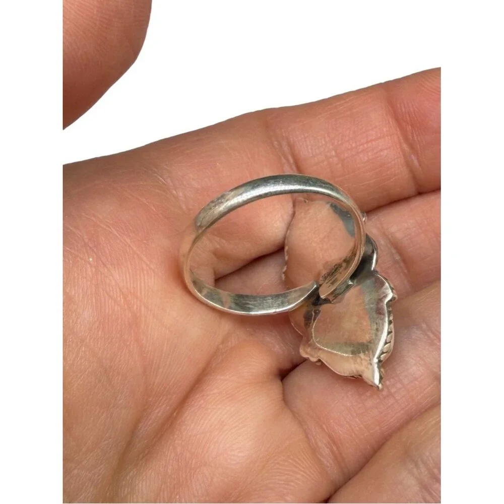 Arizona Mohave Turquoise Ring Adjustable Size 8.5 9 9.5 925 Sterling Silver